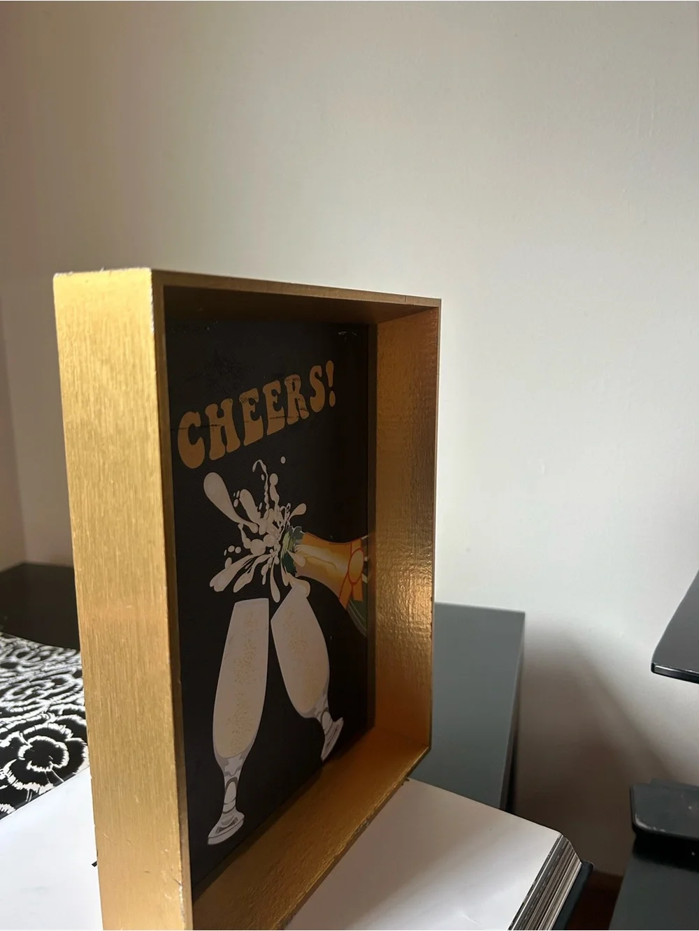Cheers! Gold Framed Wall Accent new